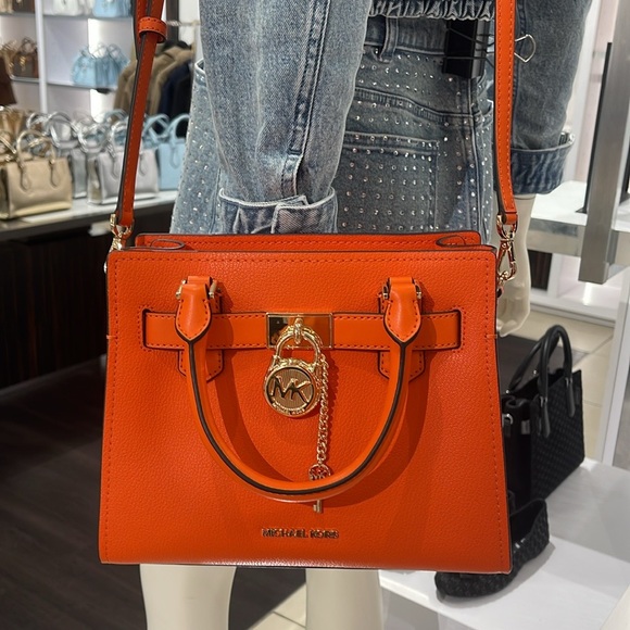 Michael Kors Hamilton Small Satchel Shoulder Crossbody Bag 
Poppy 
NWT - Picture 15 of 16